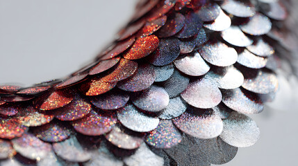 Closeup of shimmering scalelike texture