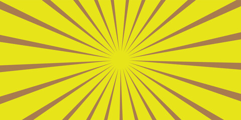 Fototapeta premium Yellow abstract background with light of sunburst. yellow starburst with halftone. sun ray retro background with flash