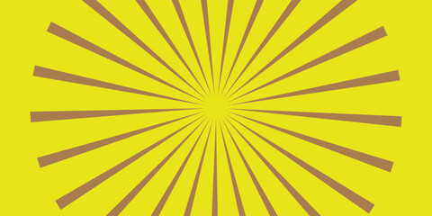 Fototapeta premium Yellow abstract background with light of sunburst. yellow starburst with halftone. sun ray retro background with flash