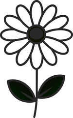  simple daisy flower icon pack outline l vector  on white background 
