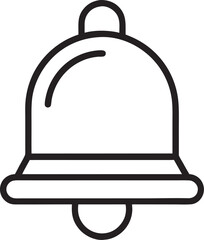 notification bell icon outline  vector  on white background 