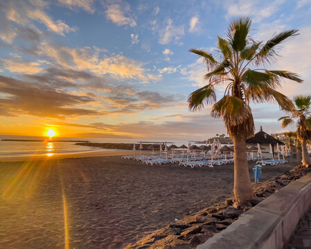 Zonsondergang strand Costa Adeje Tenerife