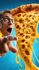 Giant Cheesy Pepperoni Pizza Slice Party Snack and Appetizer