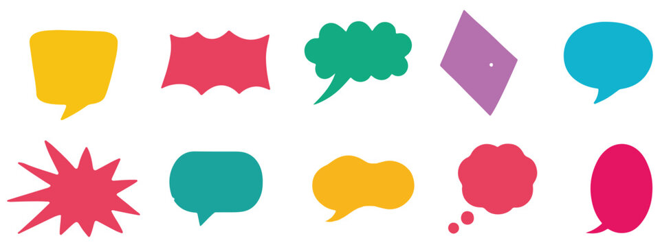 Colorful Speech Bubble Icons &ndash; Comic and Chat Cloud Vector Set .