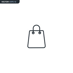 Shopping bag, linear style sign for mobile concept and web design