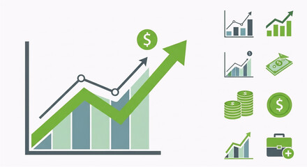 business graph with arrow
