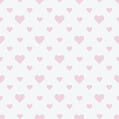 Soft pink hearts on white background for love and Valentine's Day designs