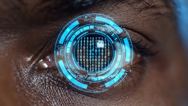 Biometric retinal scan granting access with digital data