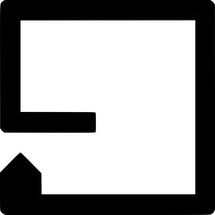Retry Symbol: Abstract black and white vector icon representing retry or repeat action using cyclic or directional geometry, without arrows, refresh icons, or interface controls.
