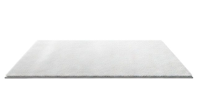 White textured rug on a white background