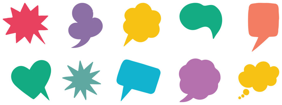 Colorful Speech Bubble Icons &ndash; Comic and Chat Cloud Vector Set .