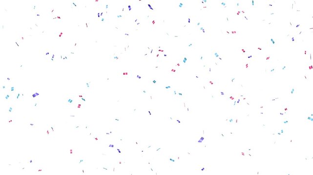 Festive multicolor confetti rain on alpha channel. party confetti falling down background, vibrant festive confetti transition confetti burst loop.
