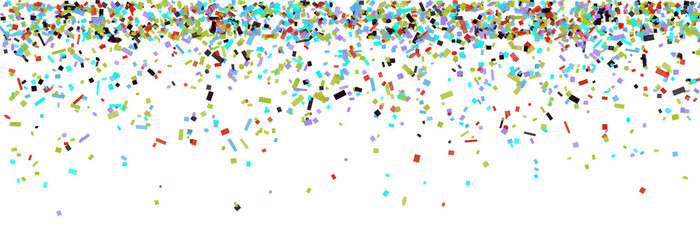 Colorful confetti falling isolated on transparent background