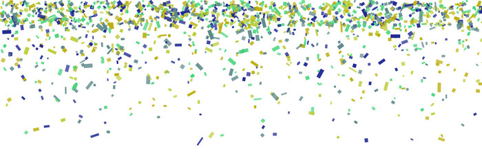Colorful confetti falling from the top isolated on transparent background