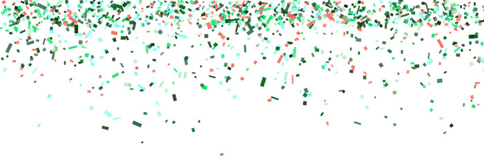Colorful confetti falling from top to bottom isolated on transparent background