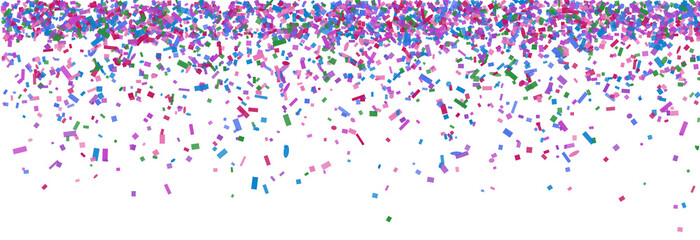 Colorful confetti falling isolated on transparent background