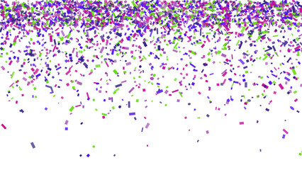 Colorful confetti falling isolated on transparent background