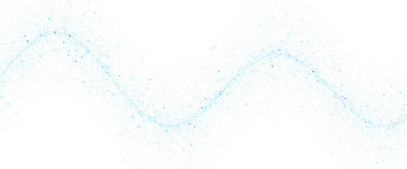 Blue sparkle wave design isolated on transparent background