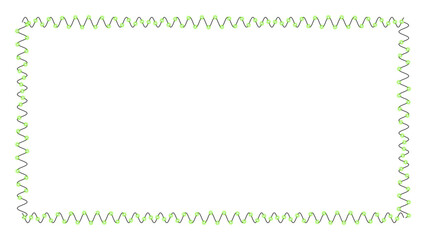 Wavy square frame isolated on transparent background