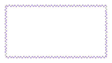 Purple wavy square frame isolated on transparent background