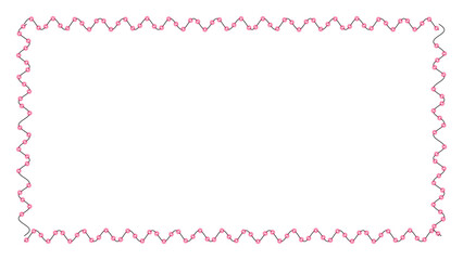 Pink wavy rectangular frame isolated on transparent background