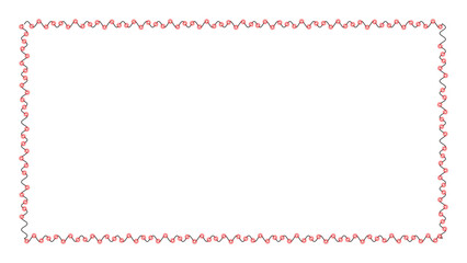 Wavy red and green frame isolated on transparent background