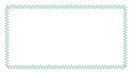 Square frame made of zigzag lines isolated on transparent background
