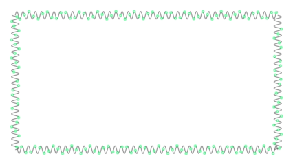 Square frame made of zigzag lines isolated on transparent background