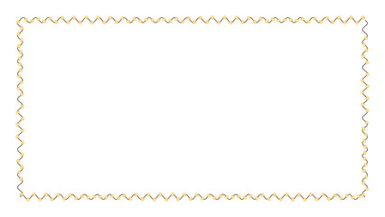 Wavy orange and black frame border isolated on transparent background