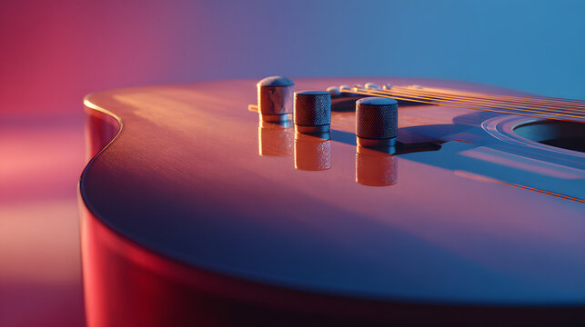 Closeup of a guitar body