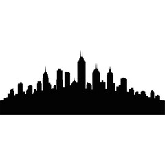 Obraz premium City Skyline Silhouette Urban Landscape Buildings.