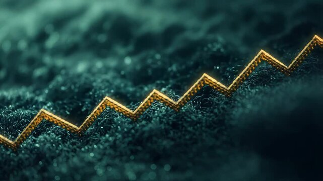 Gold trim zigzag teal fabric textured textile bokeh macro creating elegant pattern and moody