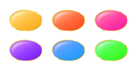 Colorful Gradient Buttons Set on White Background. Vector Illustration