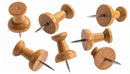 set of pins isolated on white