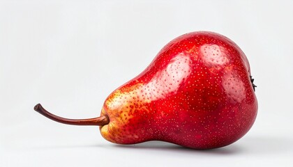 single red pear isolated on white or transparent