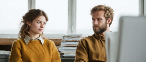 Colleagues engaged in conversation at office business meeting professional environment