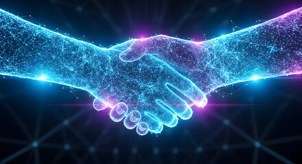 Glowing blue Earth from space with network connections