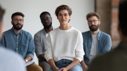 Colleague meeting insights engaging group discussion in a modern office environment