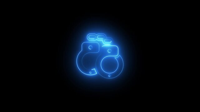 Glowing Blue Om Mani Padme Hum Tibetan Prayer Bead Symbol on Black Background