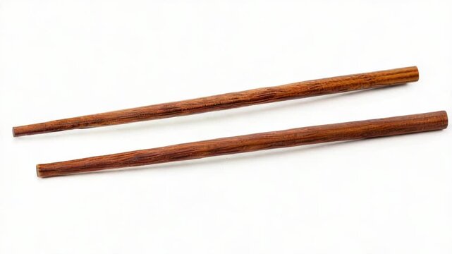 Video Two pairs of wooden chopsticks placed together, often used as decorative or symbolic objects