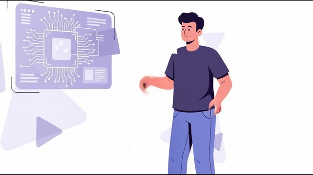 Digital Technology and Circuit Design Demonstration Featuring a Male Presenter