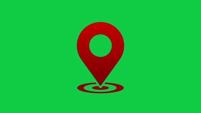map pointer pin gps animation with greenacrwwn