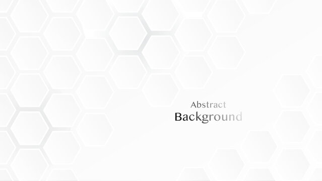 Modern white abstract background featuring a subtle gray honeycomb hexagonal pattern with soft gradients and elegant minimalist style.