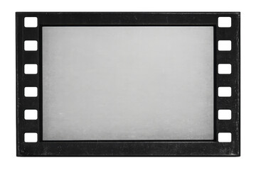 Obraz premium Vintage 35mm film strip frame blank template with cinema border and retro analog movie effect