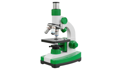 Microscope with green accents