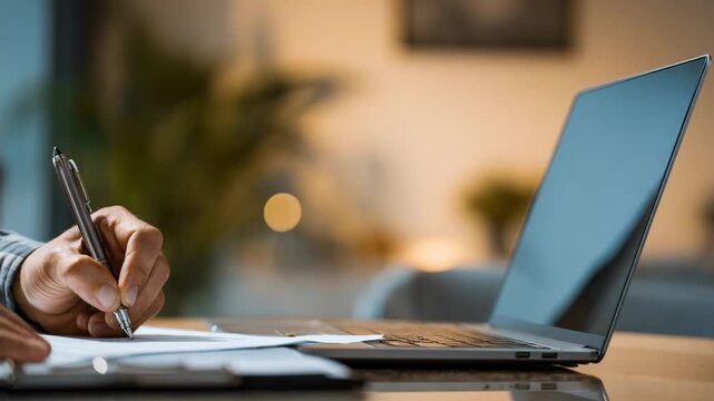Remote online notary guiding a client through secure document signing on a laptop showcasing the ease of verified remote notarization services.