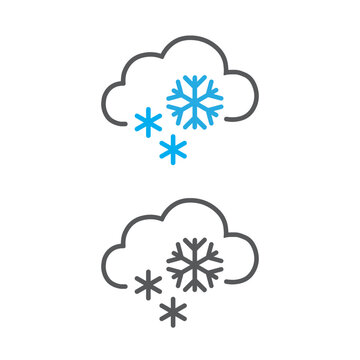 It's snowing. A cloud with three snowflakes.