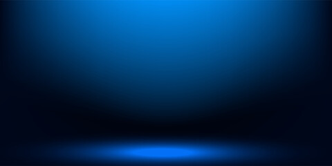 Fototapeta premium smooth gradient dark blue light studio room with copy space for you design background