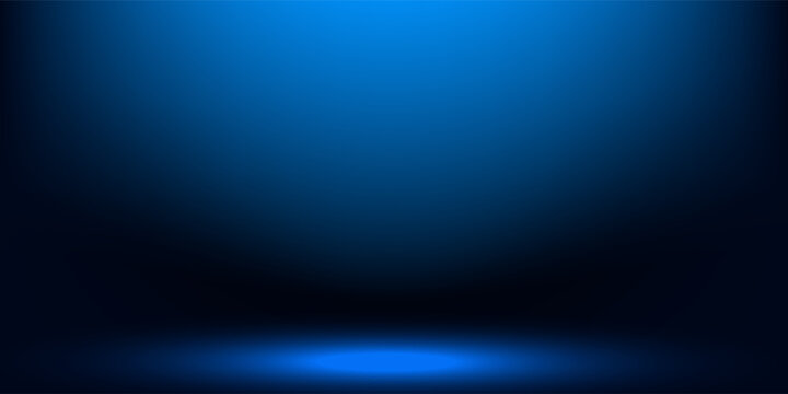 smooth gradient dark blue light studio room with copy space for you design background