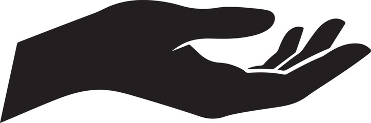 Obraz premium A black silhouette of an open hand on a white background